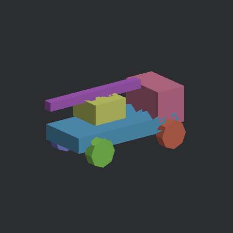 크레인차 종이모형 3D 미리보기