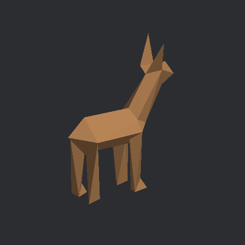 사슴 종이모형 3D 미리보기