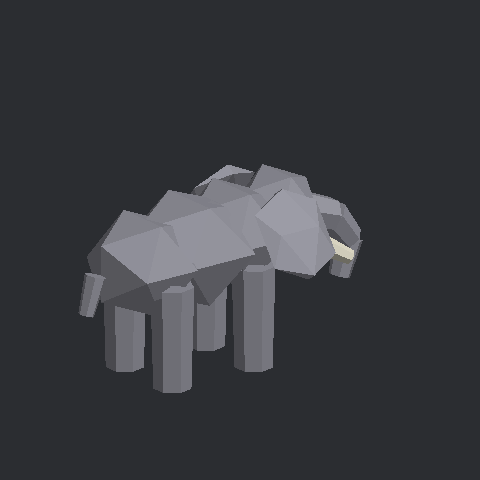 코끼리 종이모형 3D 미리보기