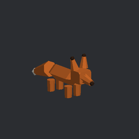여우 종이모형 3D 미리보기