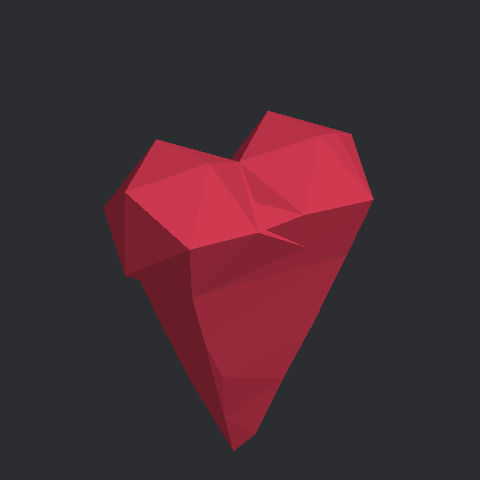 하트 종이모형 3D 미리보기