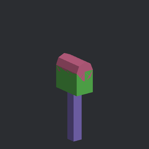 우체통 종이모형 3D 미리보기