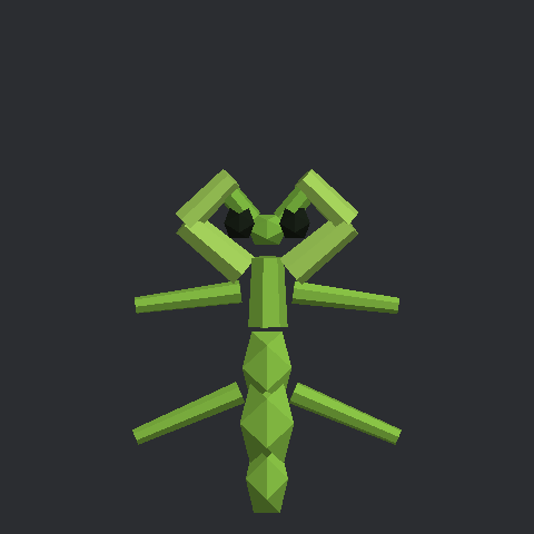 사마귀 종이모형 3D 미리보기
