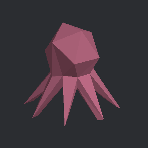 문어 종이모형 3D 미리보기