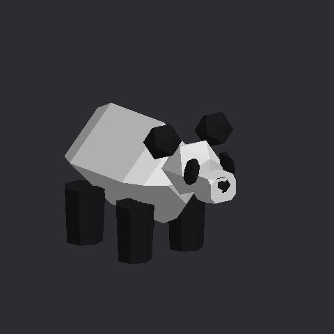 판다 종이모형 3D 미리보기