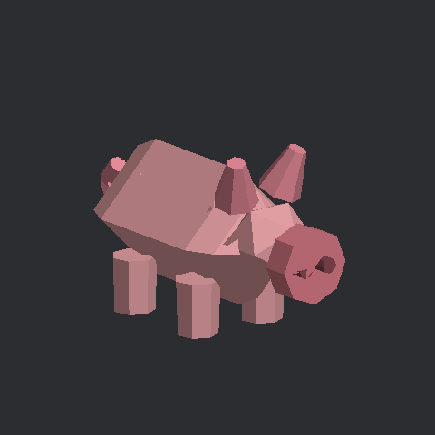 돼지 종이모형 3D 미리보기