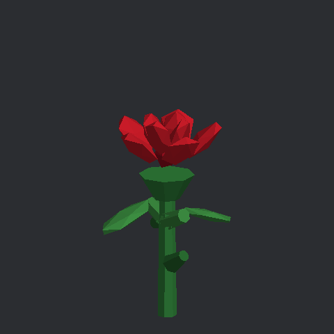 장미 종이모형 3D 미리보기