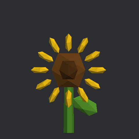 해바라기 종이모형 3D 미리보기
