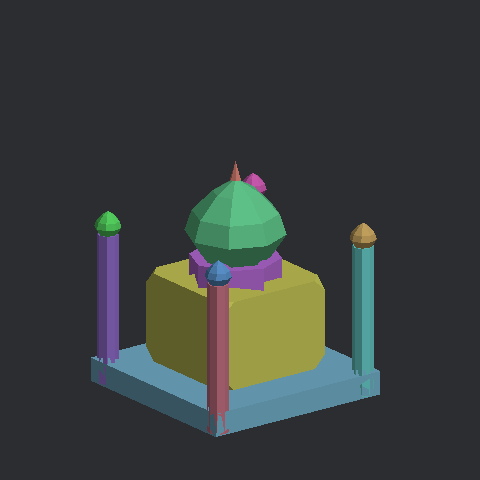 타지마할 종이모형 3D 미리보기