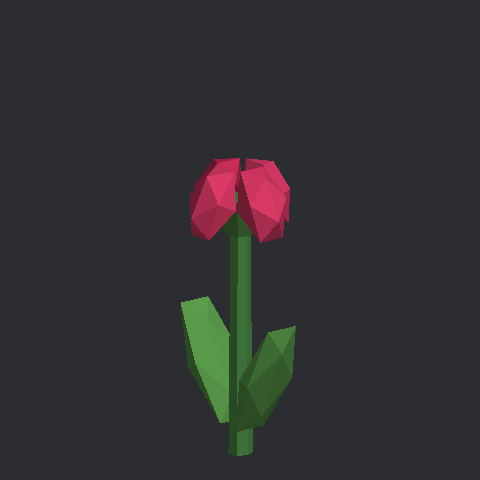 튤립 종이모형 3D 미리보기