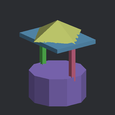 우물 종이모형 3D 미리보기